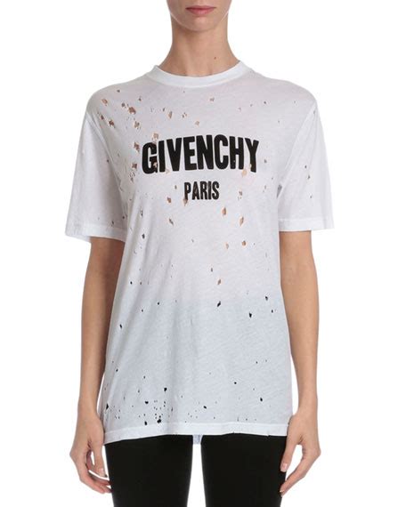 givenchy distressed t shirt women's|givenchy hawaiian shirts.